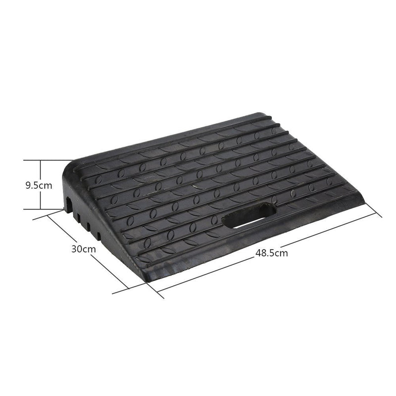 [Australia] - Heavy Duty Car Ramp, 2PCS Black Portable Rubber Kerb Ramps with Anti-Slip Treads for Car Scooter Caravan Wheelchair Disabled Access, 48.5 x 30 x 9.5cm 