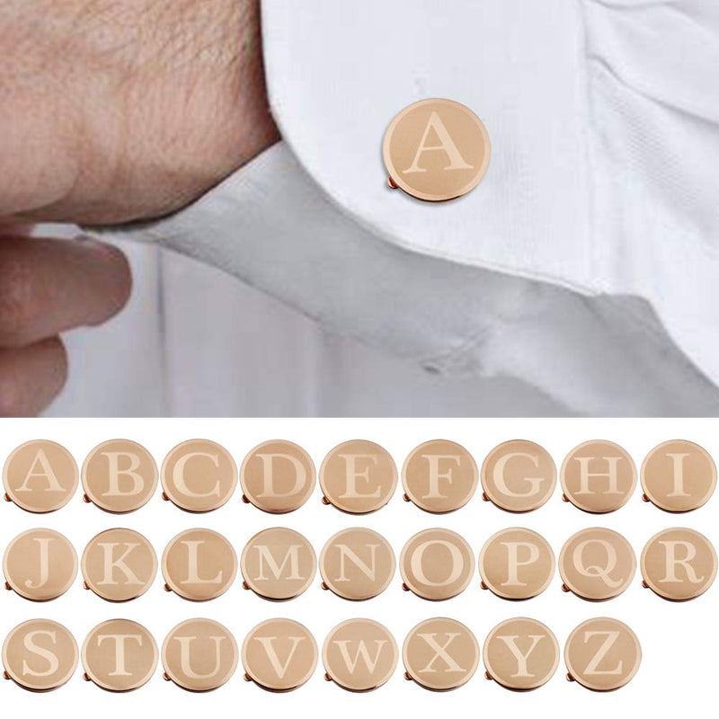 [Australia] - HAWSON Men's Letter Initial Button Cover Cufflinks Letter Rose Gold/Silver Suitable for Formal Business Shirt Letter A-Z Rose Gold Color - B 