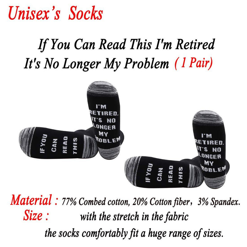 [Australia] - PYOUL Retirement Gift Retirement Socks If You Can Read This I'm Retired Socks Gift for Retirees No Longer My Problem 1 Pair 