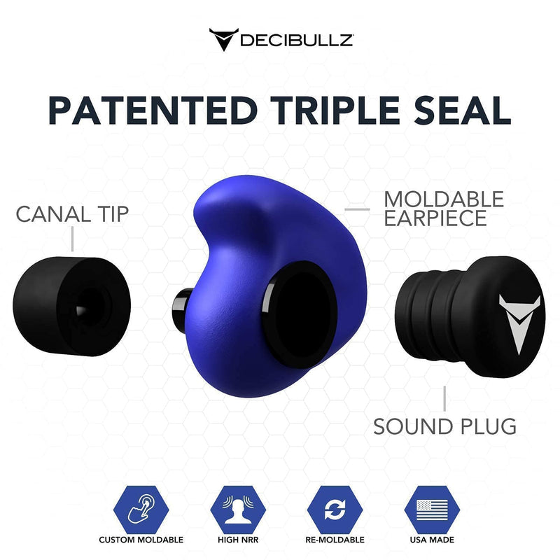 [Australia] - Decibullz Custom Molded Earplugs Pro Pack (Blue) 