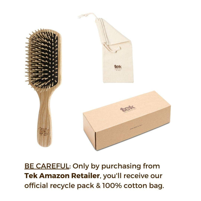 [Australia] - Big paddle hairbrush in ash wood with short pins - Handmade in Italy 