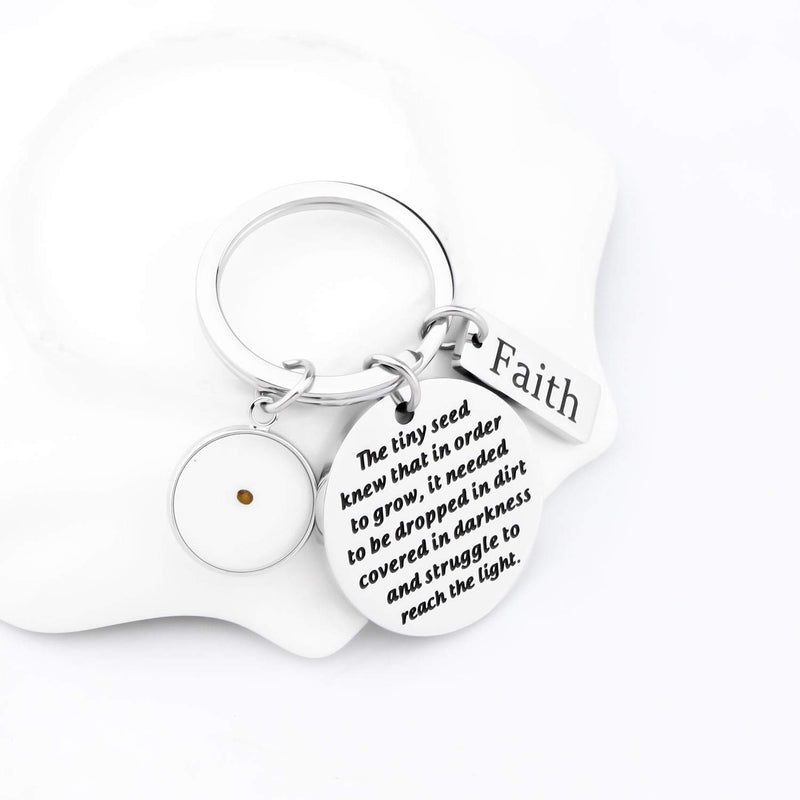 [Australia] - BNQL Mustard Seed Keychain Faith Gifts Real Mustard Seed Jewelry Christian Religious Inspiration Gift 