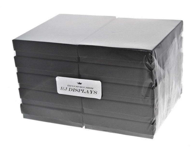 [Australia] - 6 Pack Cotton Filled Matte Black Color Paper Cardboard Jewelry Necklace Bracelets Watch Gift and Retail Boxes Size 7 1/8" x 5 1/8" x 1 1/8" Inch - by R J Displays 