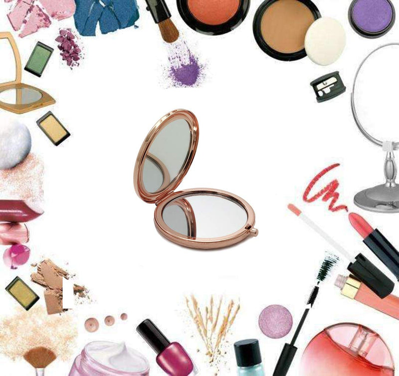 [Australia] - Fnbgl Personalized Travel Pocket Makeup Mirror Everything I Am You Helped Me To Be Rose Gold Friend BFF Gifts for Women Girls Birthday 