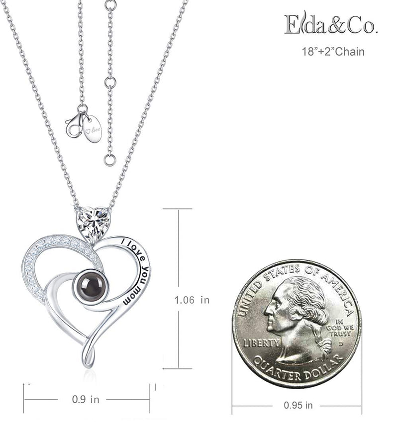 [Australia] - Birthday Gifts for Mom I Love You Necklace 100 Languages LC Simulated Diamond Jewelry for Mother Valentine's Day Gifts Sterling Silver 