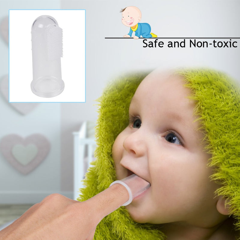 [Australia] - edealing Soft Safe Baby Toothbrush Kids Silicone Finger Toothbrush Gum Brush Clear Massage Pack Of 3 