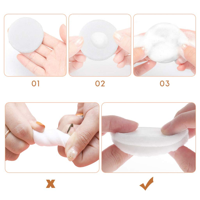 [Australia] - 5x Powder Puff, Applicator Cotton Round Makeup Powder Sponge, Air Cushion Puff with Ribbon, Face Powder Puffs for Loose and Foundation,3.15 inch (Orange) Orange 