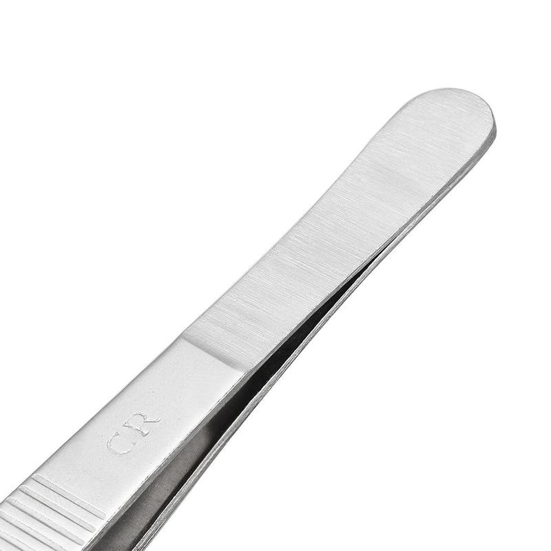 [Australia] - sourcingmap 1 Pcs 6.3-Inch 430 Stainless Steel Straight Blunt Tweezers with Serrated Tip Daily Garden Tool 