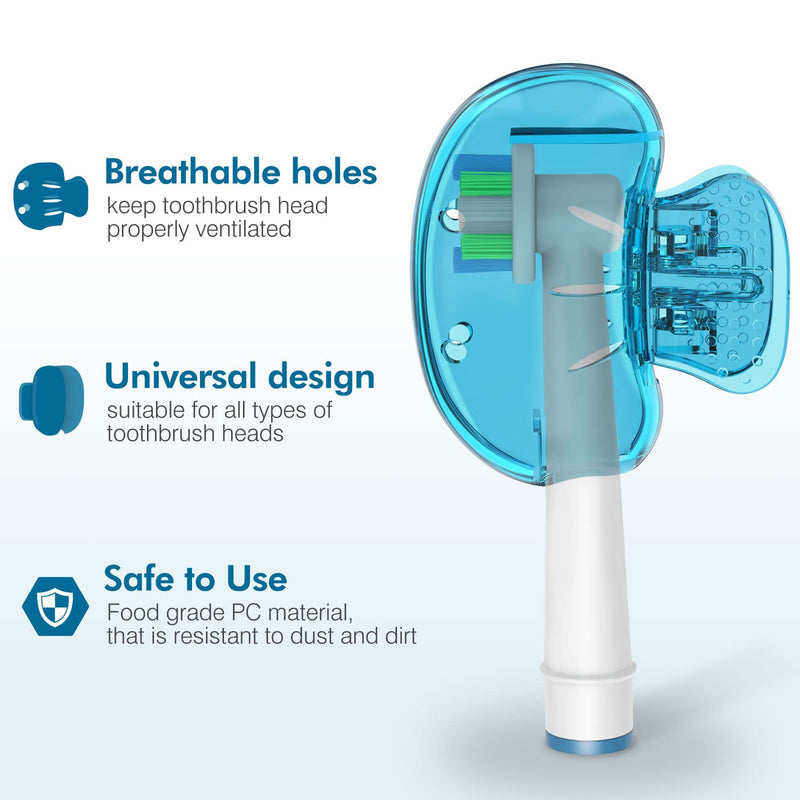 [Australia] - seplouis Toothbrush Head Cover Compatible with Manual Toothbrush & Electric Toothbrush Head, 6 Pack 
