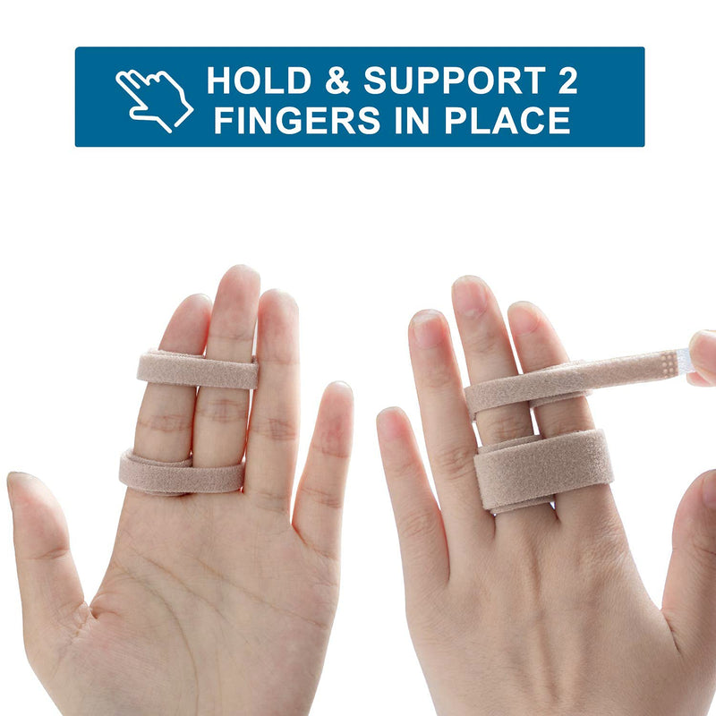 [Australia] - Finger Buddy Wraps, 12 PCS Finger Loops Tapes for Broken, Jammed, Swollen Finger or Dislocated Joint, Splints Brace for Pinky Ring Middle Index Trigger Finger, Toe Strap Bandage 2# 