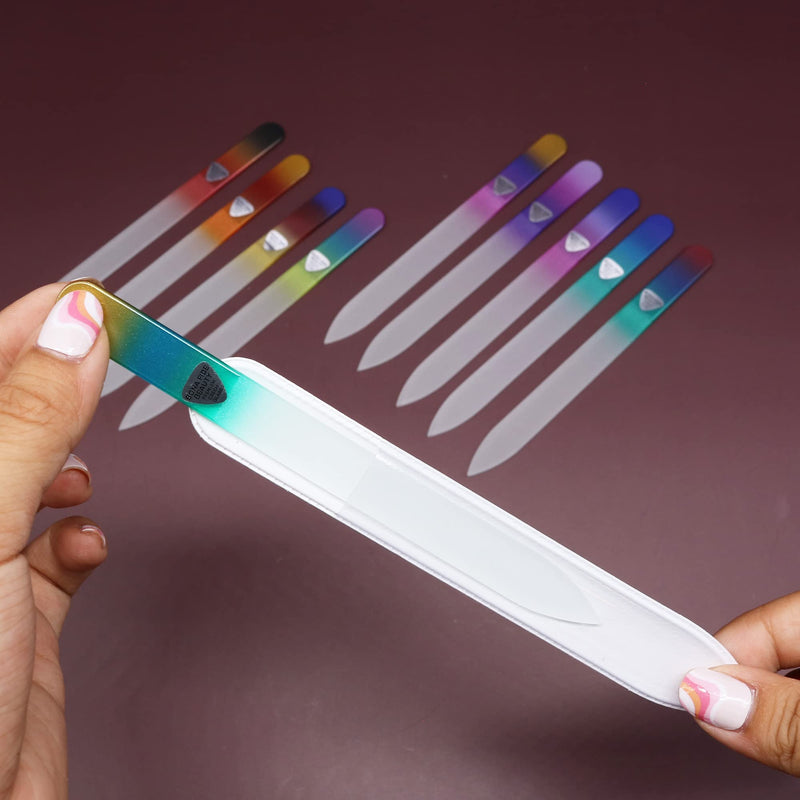 [Australia] - Glass Nail Files for Natural Nails, Fingernail Files, Manicure Set Nail Care, Gentle Comfortable Filing, Leaves Nails Smooth - Bona Fide Beauty 10-Piece Premium Czech Crystal Nail Files 10 Count (Pack of 1) 