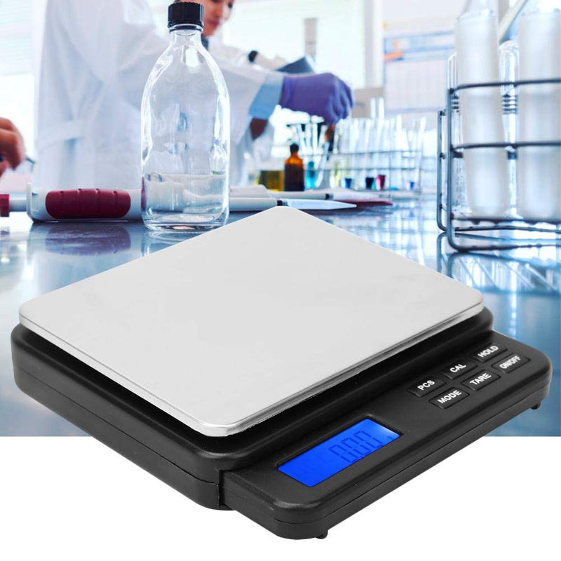 [Australia] - Digital Kitchen Scales High Accuracy Electric Food Cooking Scales with Blue Backlit Display 1000g/0.01g(Black) 