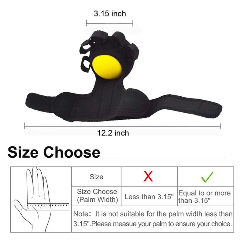 [Australia] - Anti-Spasticity Ball Splint, 2 in 1 Hand Splint for Stroke Hemiplegia Rehabilitation Finger Training Equipment Finger Wrist Hand Orthosis with Ball 1 Count (Pack of 1) 