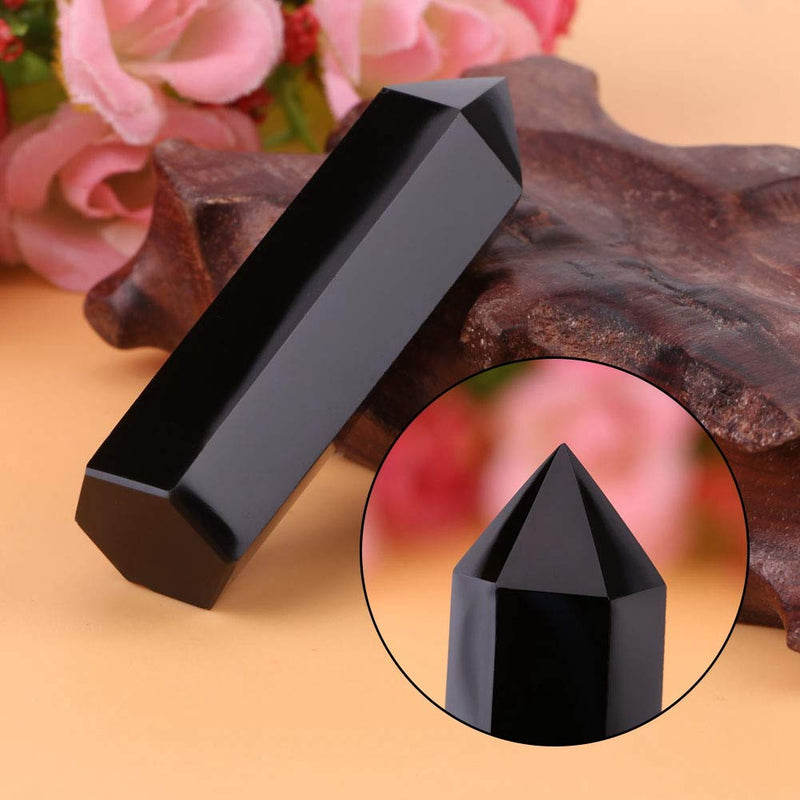 [Australia] - HEEPDD Black Obsidian Crystal Stone, Natural Black Obsidian Healing Crystal Stone for Chakra Reiki Healing and Energy Work 6 x 1.5cm 