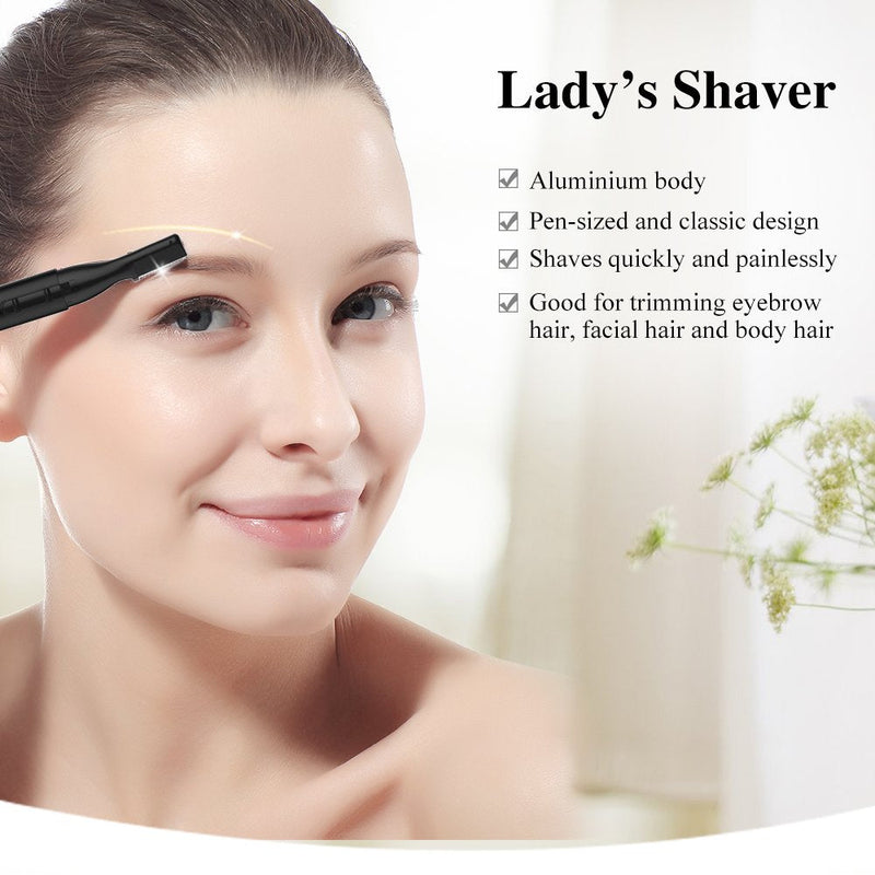 [Australia] - TOUCHBeauty Electric Eyebrow Trimmer, Eyebrow Hair Remover, Painless Facial Hair Trimmer for Women, Portable Ladies Shaver AG-815B (Black) Black 