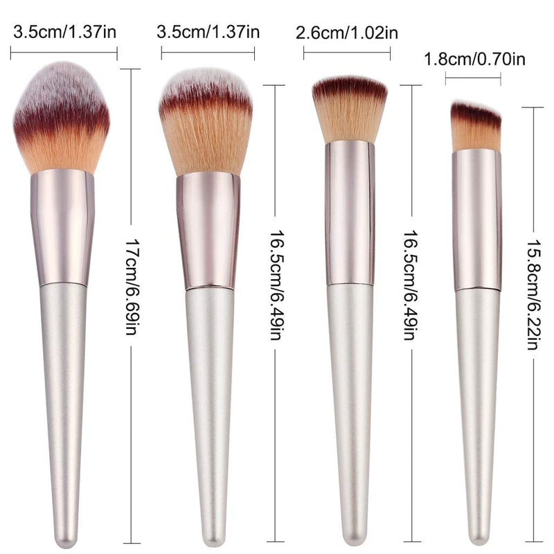 [Australia] - KELYDI Face Makeup Brushes Set, 4pcs Premium Synthetic Make-up Brush for Foundation Blush Concealer Powder with Sponges 