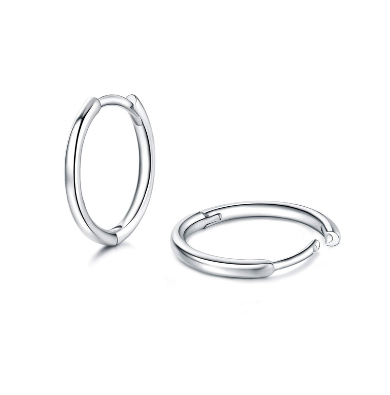 [Australia] - 925 Sterling Silver Small Hoop Earrings - 14K White Gold Plated Silver Hoop Earrings | Tiny Endless Huggie Hoop Earring Cartilage Earrings for Women/Girls/Men/Teens 1Silver- 6.0 Millimeters 