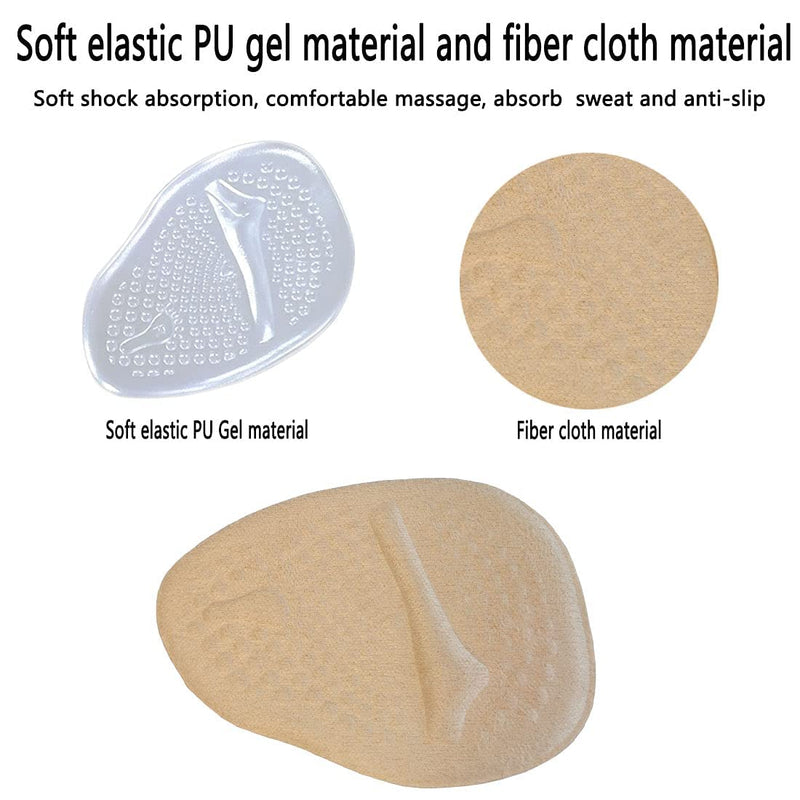 [Australia] - 3 Pairs Metatarsal Pads for Women,Ball of Foot Cushions Soft Gel Forefoot Cushion Inserts for Women Shoes Relieves Pain and Discomfort,Sweat Absorption and Non-Slip Foot Pad and Insole (Beige) 