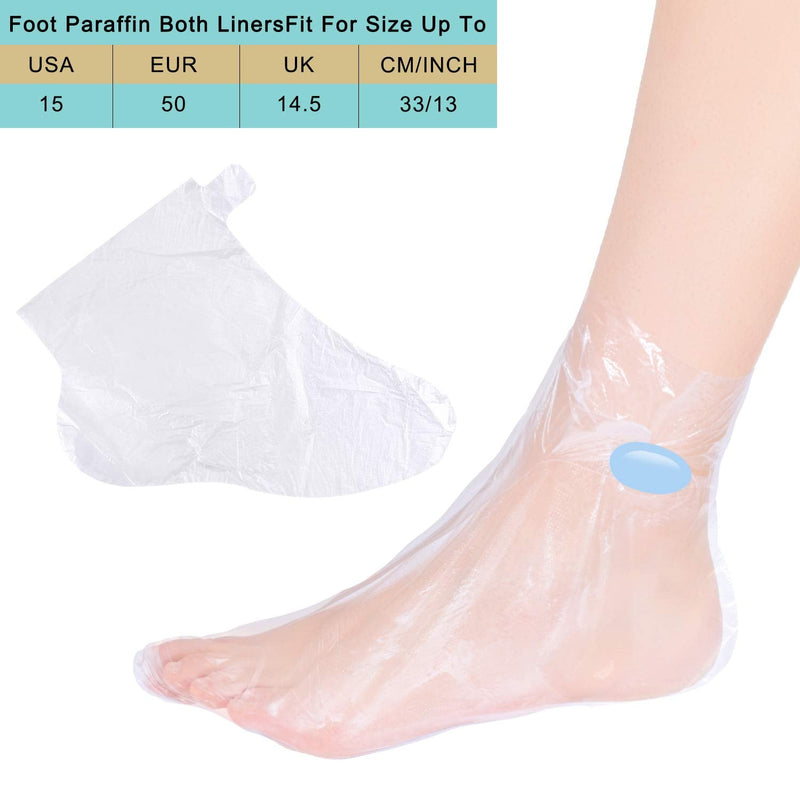 [Australia] - SelfTek 200Pcs Paraffin Wax Bath Liners Disposable Plastic Hand and Foot Bags for Pedicure Hot Spa Wax Treatment Thermal Paraffin Wax Therapy with 200 Stickers for Snug Closure 
