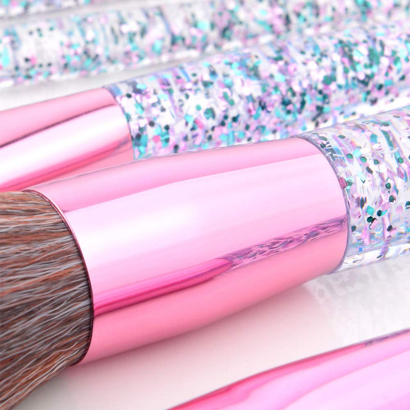 [Australia] - LETGO Makeup Brush Set 10 PCS Crystal Handle Synthetic Essential Cosmetics Brush Kit Face Powder Foundation Blending Blush Concealer Eye Shadow(Bling Bag) Bling Bag 