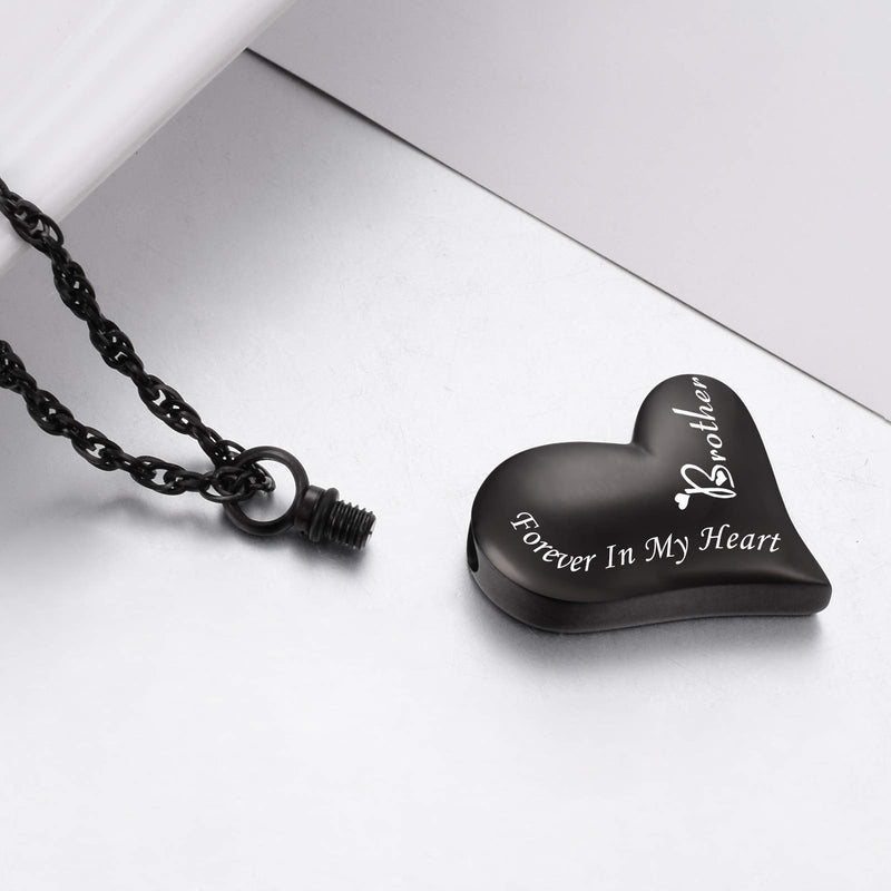 [Australia] - XIUDA Urn Necklace for Ashes Forever in My Heart Pendant Cremation Necklace Stainless Steel Ashes Jewelry for Dad Mom Brother 