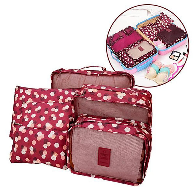 [Australia] - Angeer 12 Pcs Luggage Organiser Set Compression Pouch Packing Cubes Travel Storage Bags Clothes Suitcase (Wine red flowers) Wine Red Flowers 