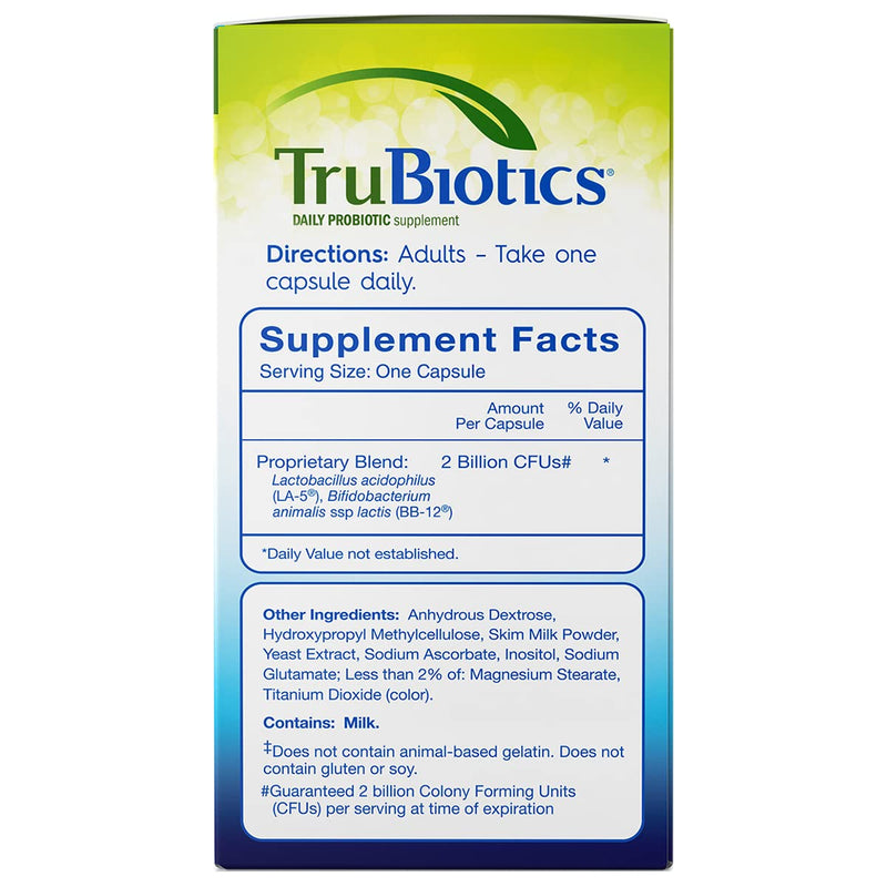 [Australia] - TruBiotics Daily Probiotic, 45 Capsules – New Look, Digestive + Immune Health Support Supplement for Men and Women with Two Clinically Studied Strains TruBiotics (New Look) 45 Count (Pack of 1) 