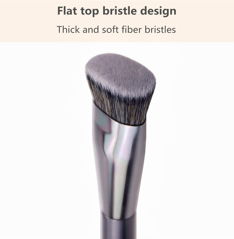 [Australia] - Oval Flat Top Kabuki Foundation Liquid Makeup Brush Concealer Brush Contour Face Brush Premium Makeup Brush for Liquid, Cream, and Powder - Buffing, Blending, and Face Brush 