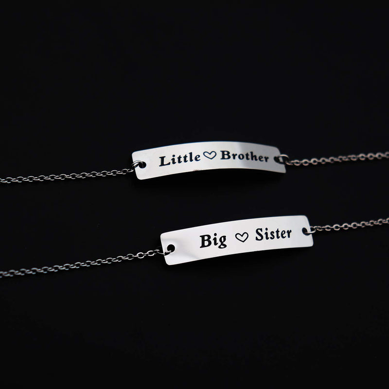 [Australia] - Huiuy Big Sister Little Brother Sibling Matching Keyring Set Family Jewelry Gifts for Brother from Sister Big Sister Little Brother-B 
