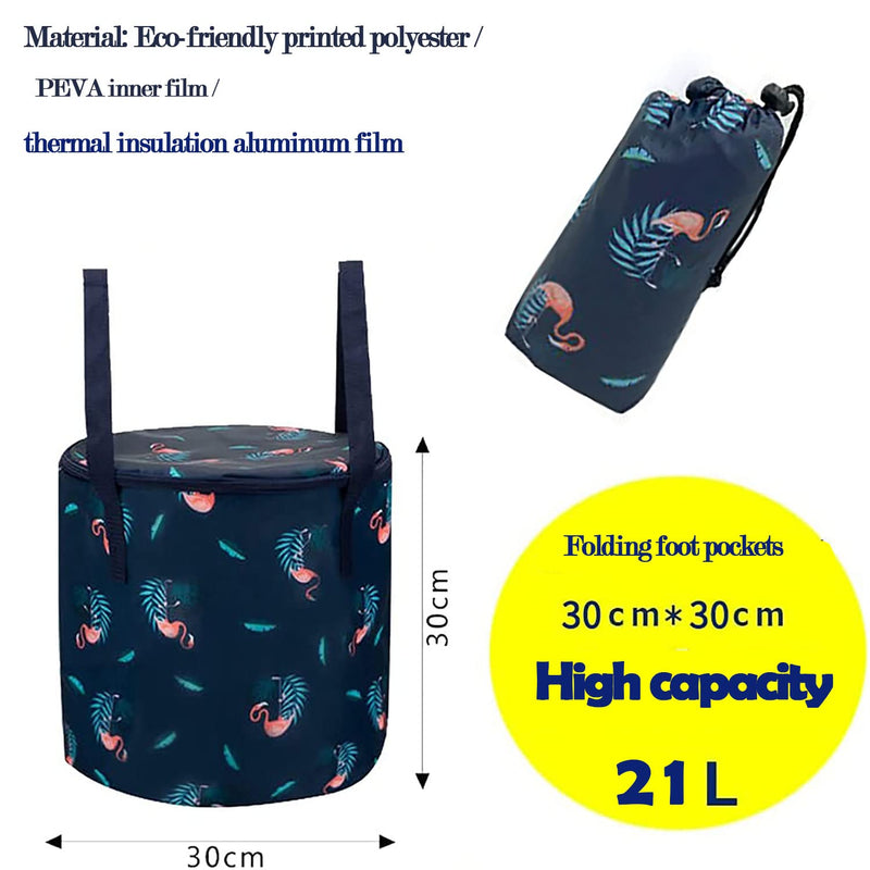 [Australia] - Collapsible Bucket for Soaking Feet, Insulation with lid Portable Travel Foot Bath Tub, Foot Soaking Bath Basin Portable, Foot Spa Soaking Feet Home Pedicure Basin Outdoor Camping 