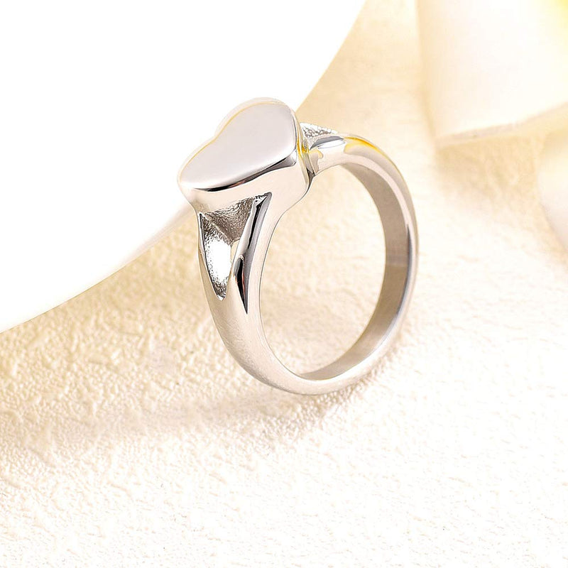 [Australia] - Simple Heart Cremation Urn Ring for Ashes Hold Loved Ones Ashes Memorial Jewelry for Funeral Keepsake Gift 9# 