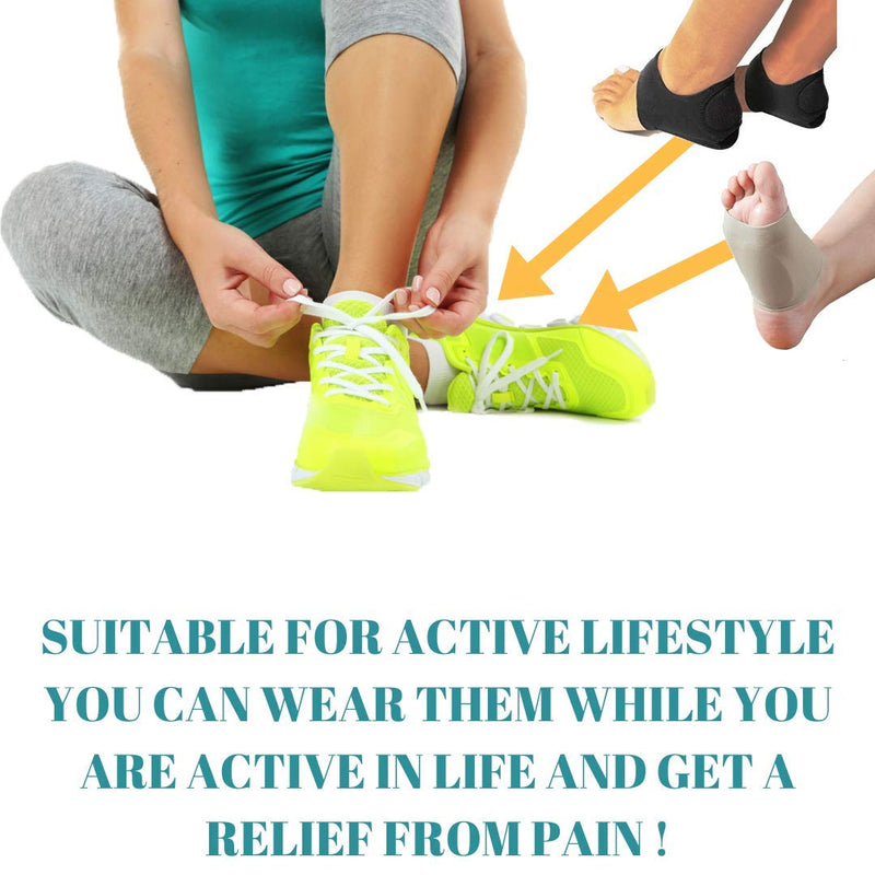 [Australia] - MEDIZED® Plantar Fasciitis Therapy Wrap Heel Foot Pain Arch Support Ankle Brace Insole Orthotic Neuropathy Sock for Men Women blackbeige 