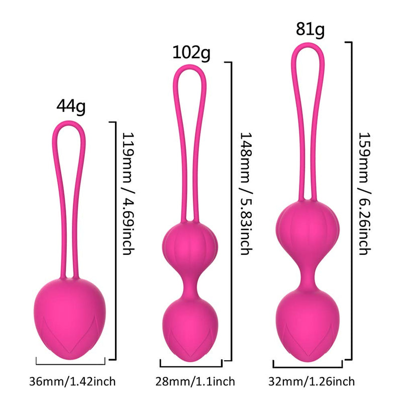 [Australia] - Kegel Exerciser Balls - Kegel Balls for Female,Doctor Recommended:for Pelvic Floor Tightening & Strengthen Bladder Control & Prevent Prolapse - Set of 3 forBeginners to Advanced (Rose) 