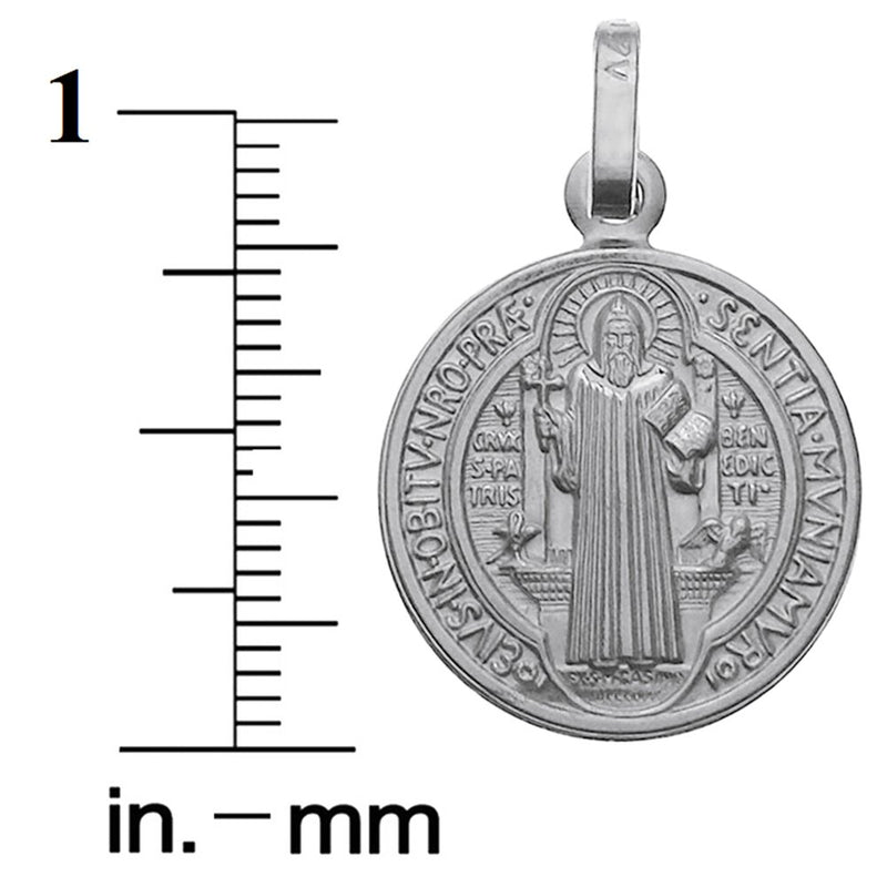 [Australia] - 925 Sterling Silver Saint Benedict Charm Pendant Made in Italy, 20mm Diameter 