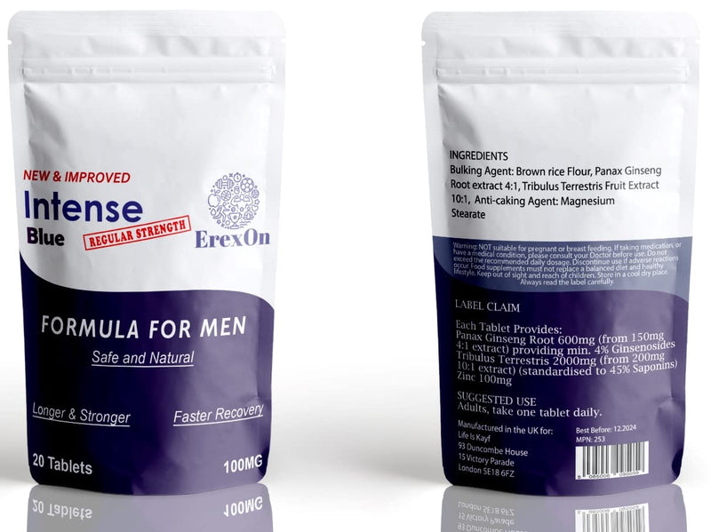 [Australia] - Erexon - Intense Blue 20 Tablets - Herbal Supplement for Men - Strong Effect - Performance & Enhancement Tablets for Men 