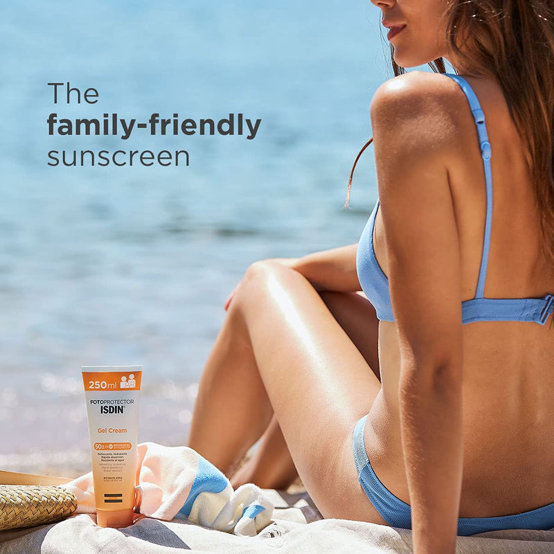 [Australia] - ISDIN Gel Cream SPF 50+ 250ml | Cooling and hydrating body sun cream | Fast absorbing 
