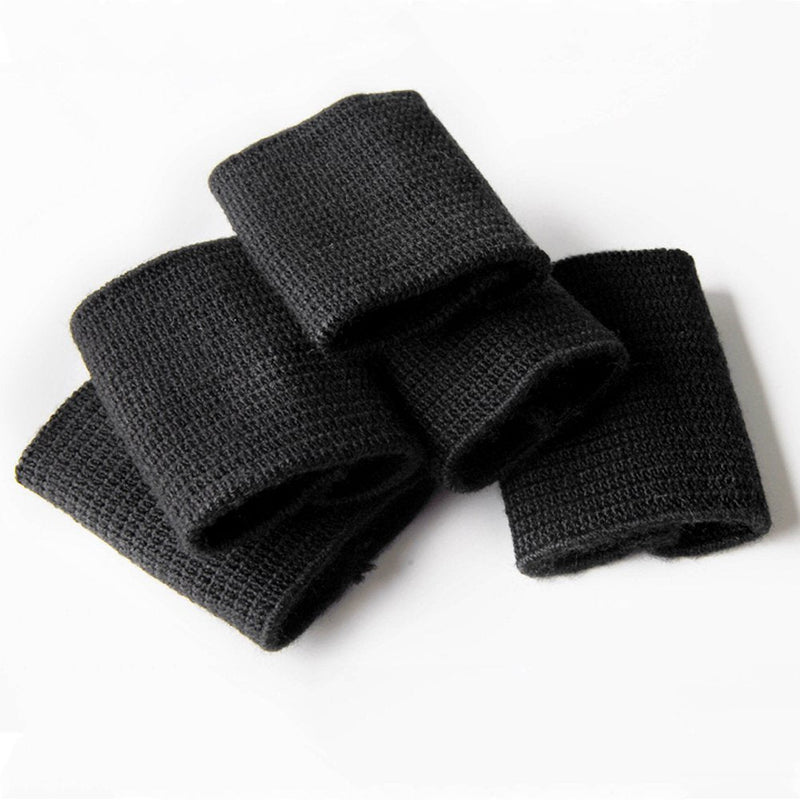 [Australia] - Finger Sleeves for Basketball Player, GranVela 10PCS Professional Nylon Fingerstall Finger Protector for Basketball, Volleyball, Tennis, Badminton and More (Black) Black 