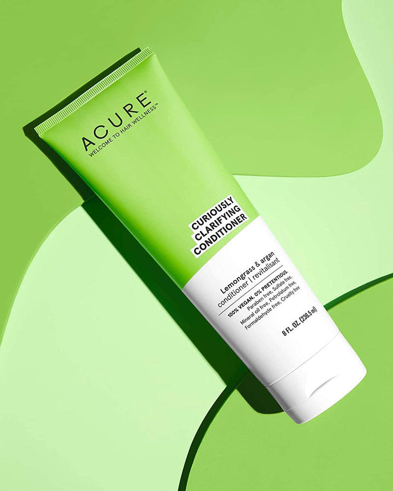 [Australia] - Acure Curiously Clarifying Conditioner & Argan Gently Cleanses, Removes Buildup, Boost Shine & Replenishes Moisture Lemongrass 8 Fl Oz 