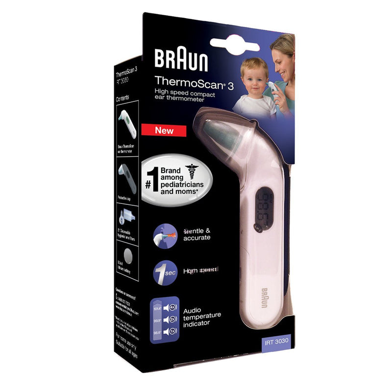 [Australia] - Braun Thermoscan3 Ear Thermometer for Babies, Kids, Toddlers and Adults, Display is Digital and Accurate, Thermometer for Precise Fever Tracking at Home, Reads Temperature in Seconds 