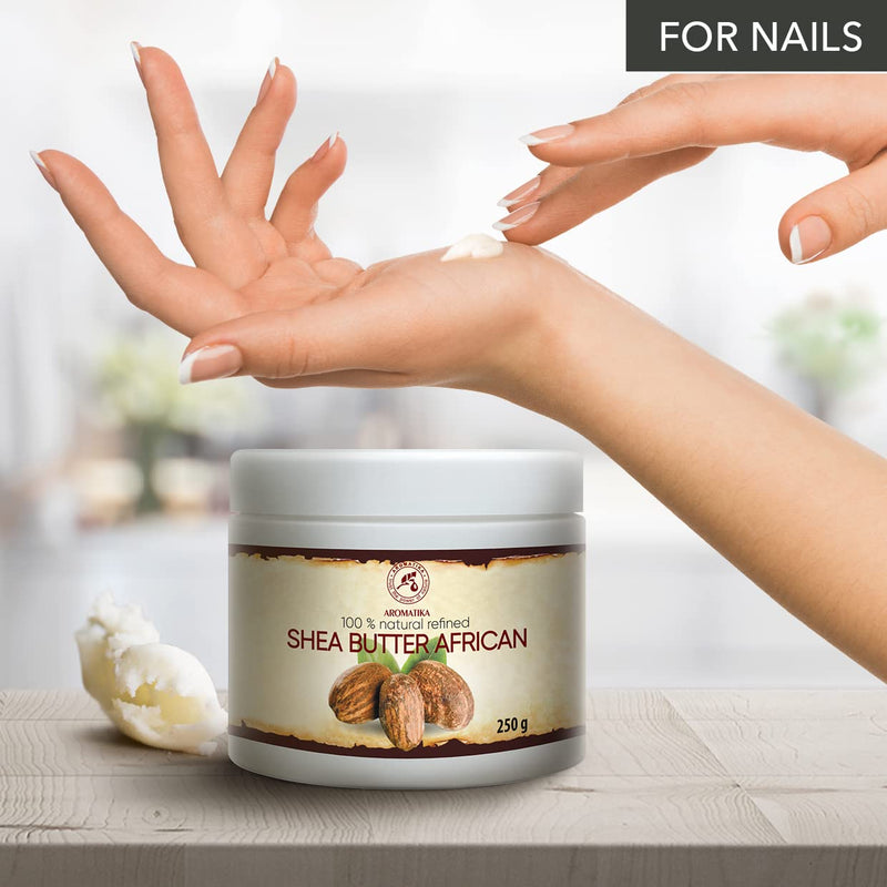 [Australia] - Shea Butter African - Refined 250g - Butyrospermum Parkii Butter - African -Ghana - 100% Pure & Natural - Sheabutter - Best for Hair - Skin - Lip - Face - Body care - Karite Shea Butter 