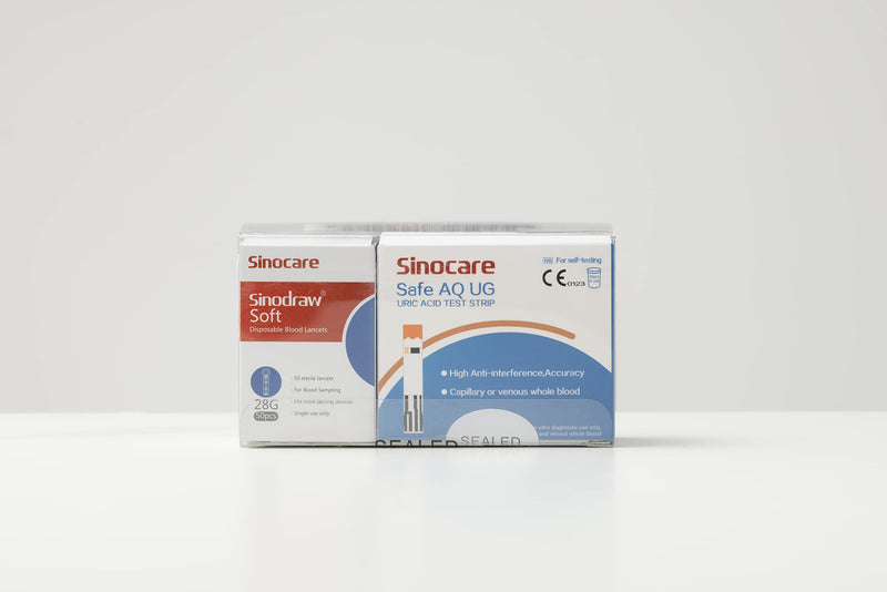 [Australia] - sinocare Safe AQ UG Uric Acid Test Strips 50 pcs, Only for sinocare Safe AQ UG Blood Glucose & Uric Acid Monitor safe AQ UG uric acid test strips × 50 