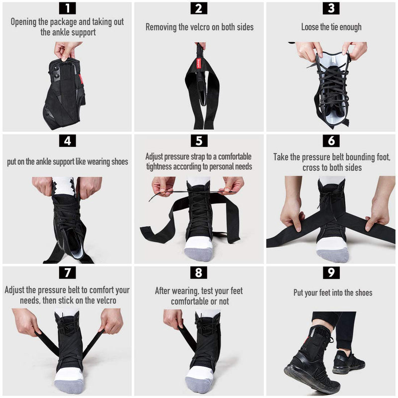 [Australia] - Kuangmi Ankle Brace Stabilizers Adjustable Ankle Support for Sports Protect, Sprained Ankle, Ligament Damage, Injury Recovery (Small) S 