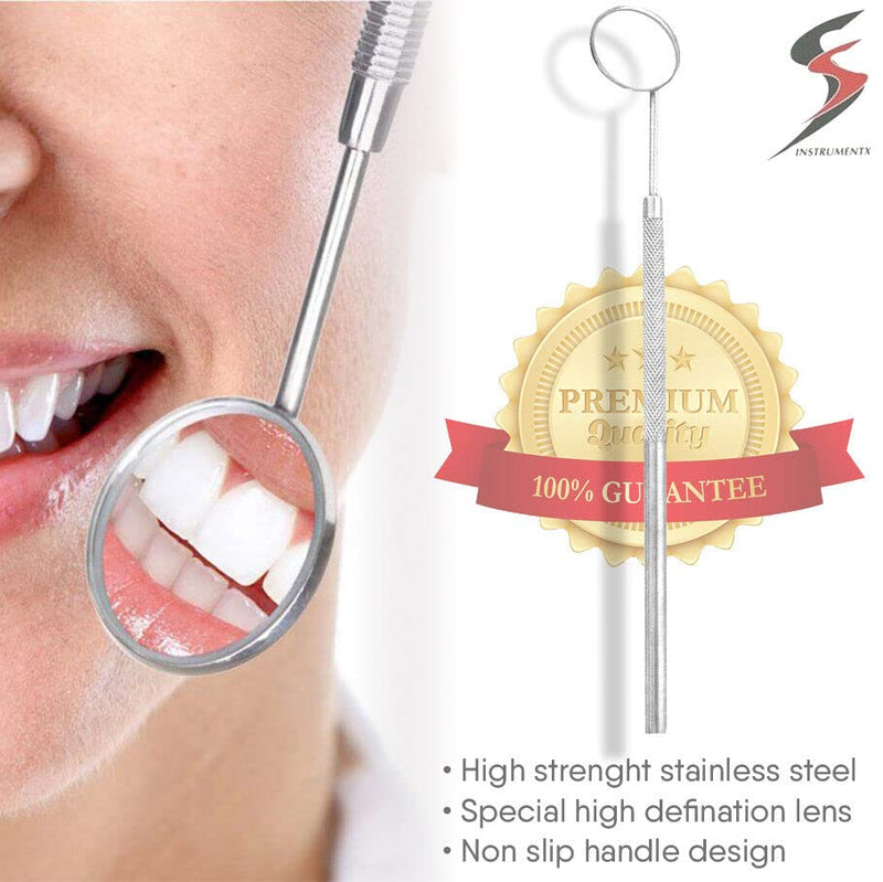 [Australia] - Dental mirror with handle tooth mirror dental stainless steel dentist tools for teeth cleaning inspection oral hygiene mouth mirror for daily use ce 