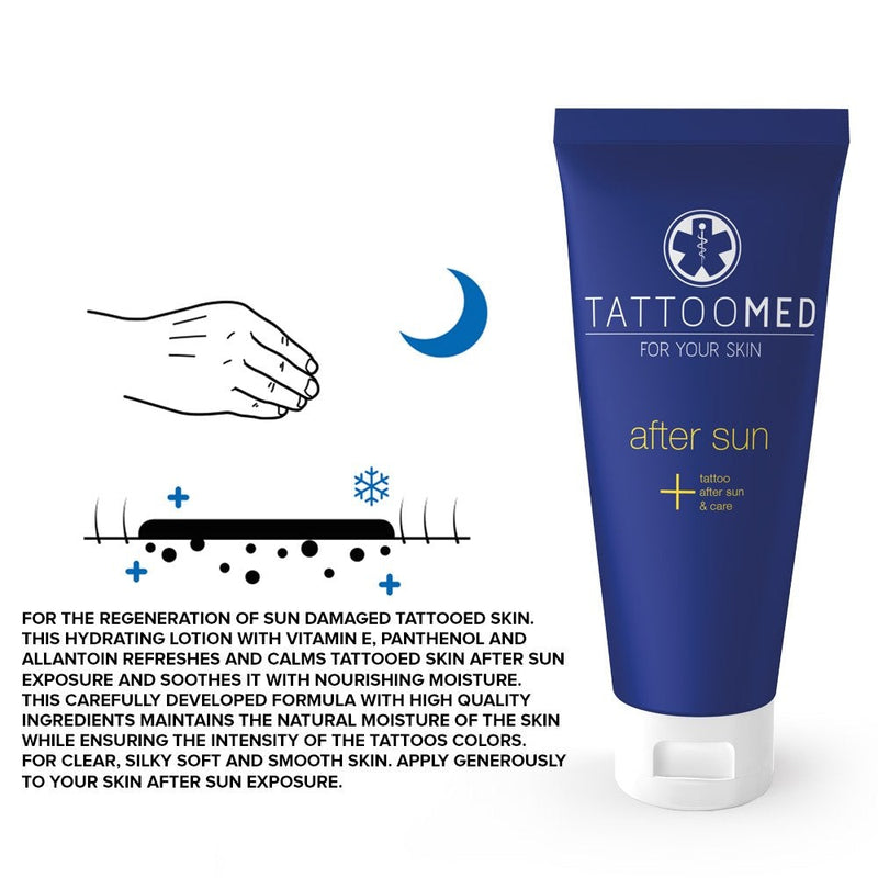 [Australia] - TattooMed After Sun - Cream Lotion For Moisturizing Sensitive and Sun Damaged Tattooed Skin - (1 x 100ml) 