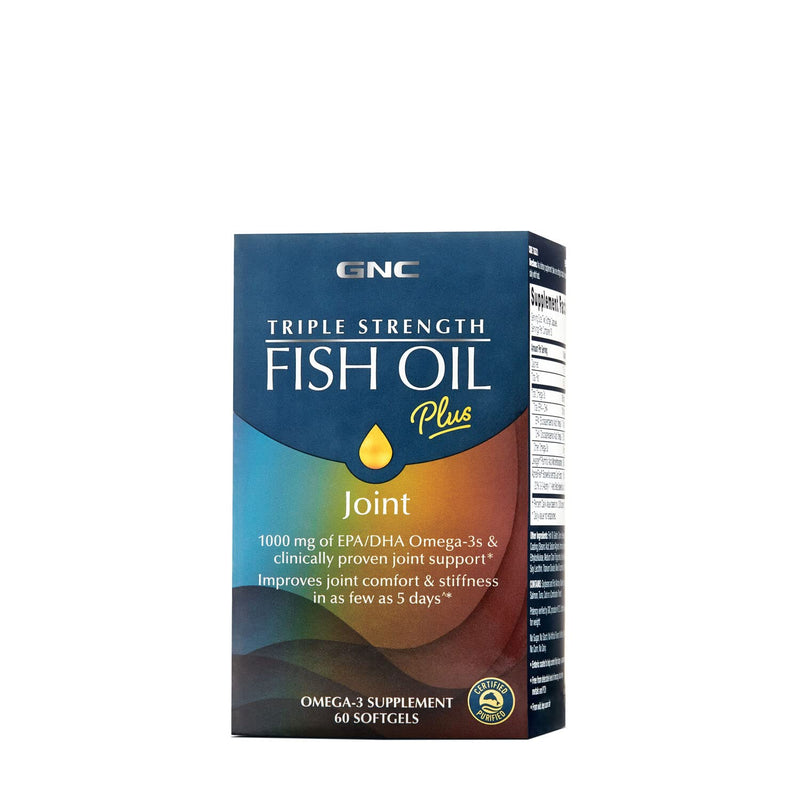 [Australia] - GNC Triple Strength Fish Oil Plus Joint | 1000 mg of EPA/DHA Omega-3s, Improves Joint Comfort and Stiffness | 60 Softgels 