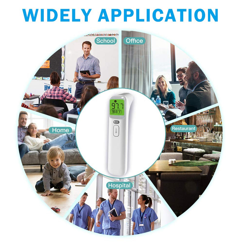[Australia] - Wellue Touchless Baby Thermometer, Infrared Forehead and Ear Thermometer, Medical Temporal Thermometer for Adults, Kids, Babies, Large LCD Screen, Memory Recall and Fever Alarm Non-Bluetooth Version 