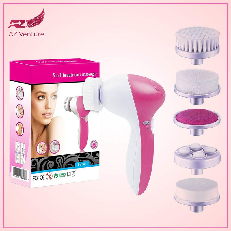 [Australia] - Facial Cleansing Brush [2021 Latest ] with 5 Brush Heads, for Deep Cleansing, Exfoliating, Removing Blackhead and Massaging Battery Operated 
