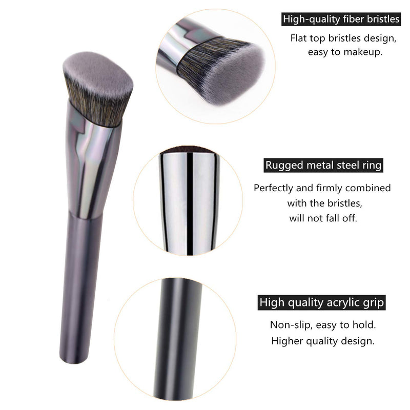 [Australia] - Oval Flat Top Kabuki Foundation Liquid Makeup Brush Concealer Brush Contour Face Brush Premium Makeup Brush for Liquid, Cream, and Powder - Buffing, Blending, and Face Brush 