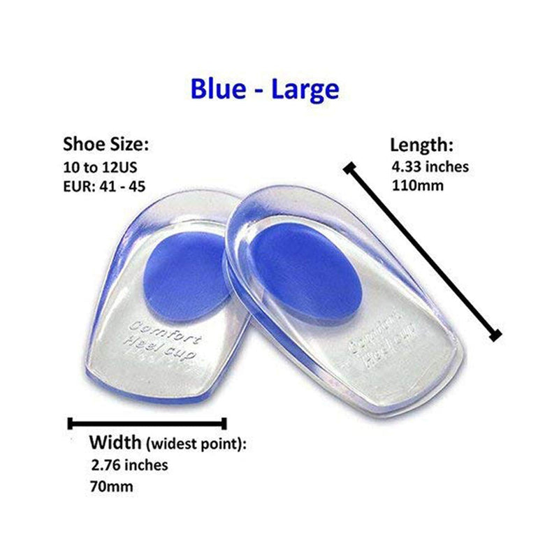 [Australia] - 3 Pairs of Gel Heel Cups Heel Support Pads Cushions for Plantar Fasciitis Heel Pain (Men/Large) Men/Large 