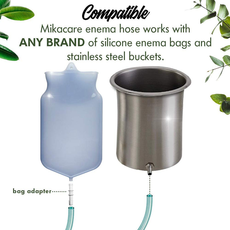 [Australia] - Enema Tubing Replacement Pack for Bucket and Silicone Bag - Includes Clamp, Stopcock, 4 Nozzles, Single-Way Valve, and 6ft Tube by Mikacare 
